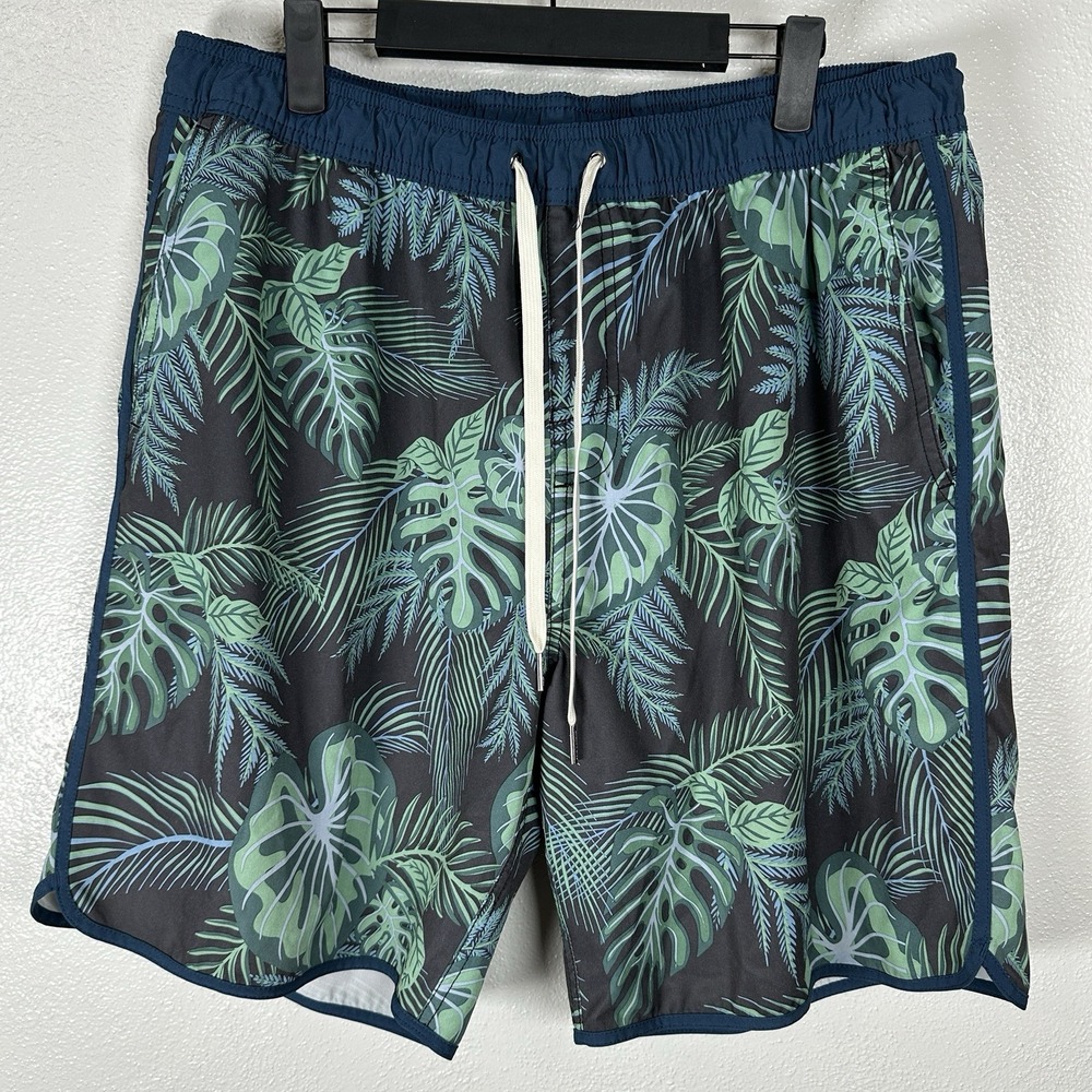 Fair Harbor Swim Trunks Mens Size XXXL Floral Anchor Navy Evergreen Lined Shorts